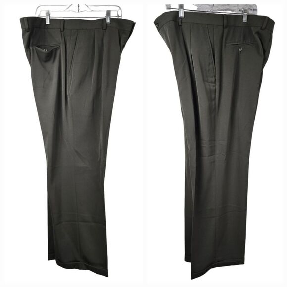 Claiborne Men's 40x30 PR Essentials Meru Classic Fit Pleated Dress Pant Cuffed - Picture 2 of 14